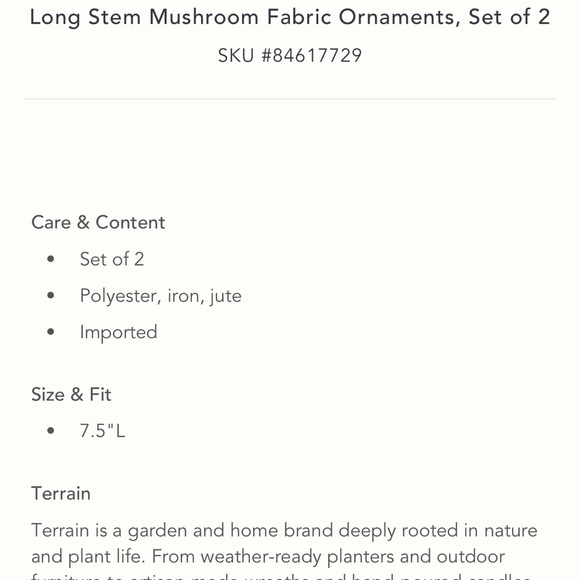 Anthropologie set Mushroom Ornaments NWT - Picture 3 of 4